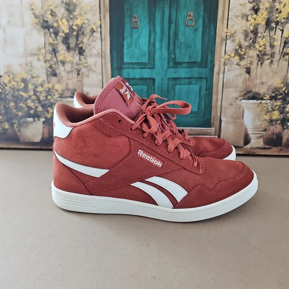 Reebok Rust Brown Orange Suede Leather Club High-top Lace Up Sneaker Size 11
